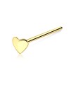 Heart Shaped Straight Nose Stud Silver NSKA-05